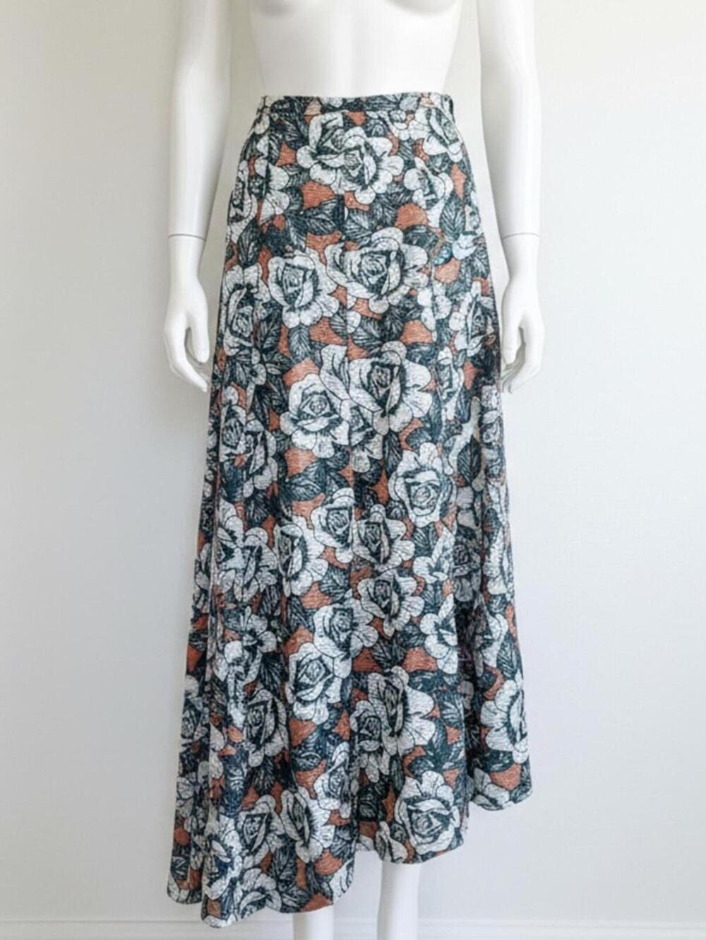 Top shop textured floral skirt